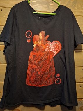 Disney Black Tee with Red Queen of Hearts Art